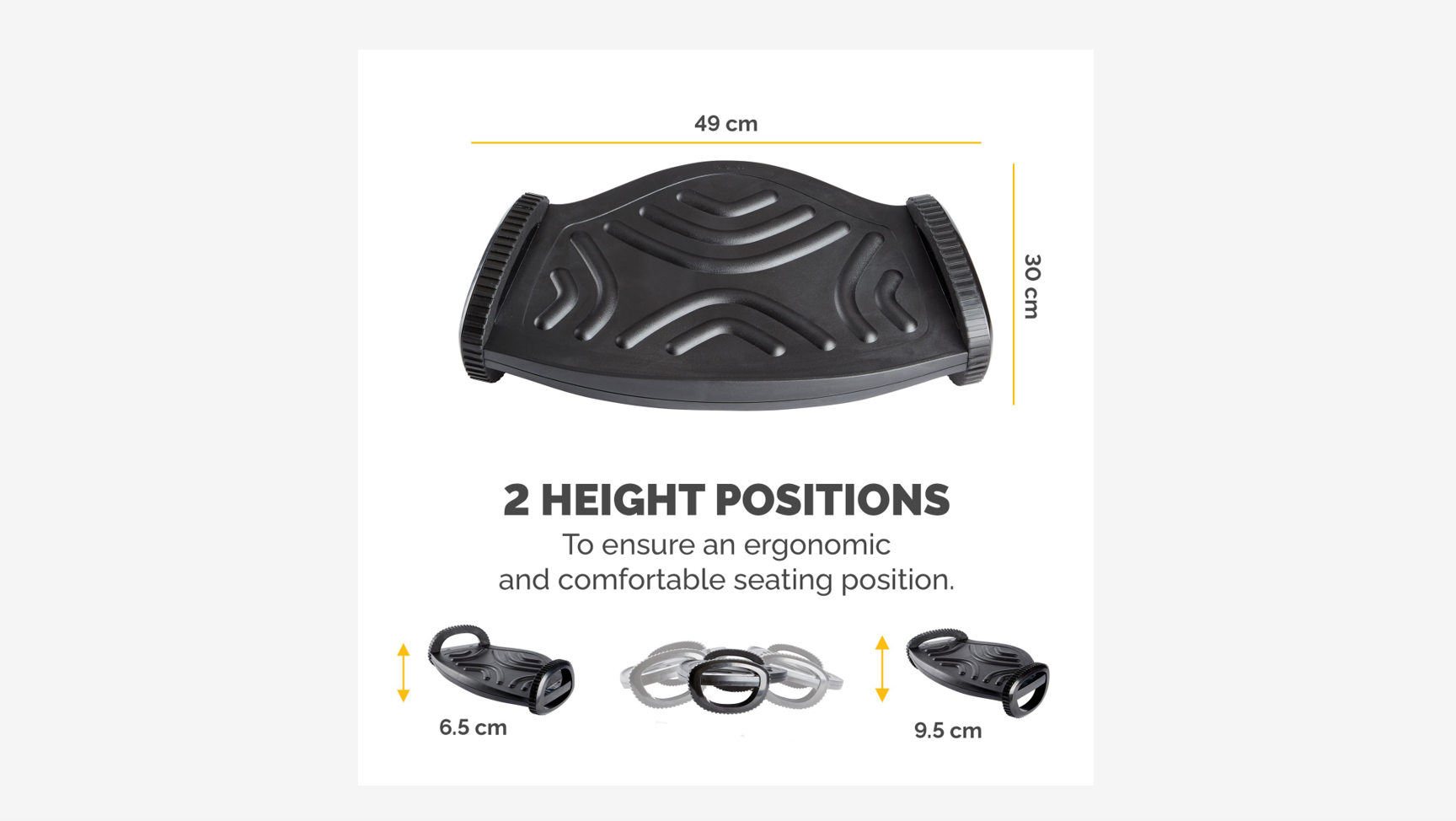 Fellowes Footrest Under Desk - Ergonomic - Under Desk - Black